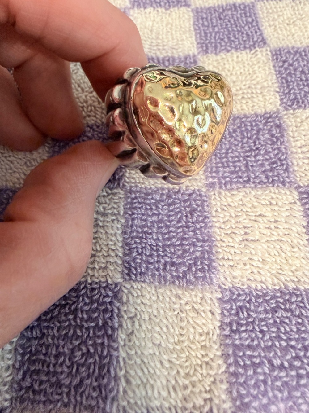 Dian Malouf Large silver and gold ❤️ ring - Picture 7 of 7